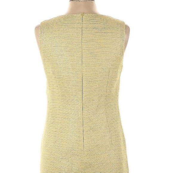 Talbots Yellow Gold Metallic Shift Dress Size 8 NWOT - Picture 4 of 9